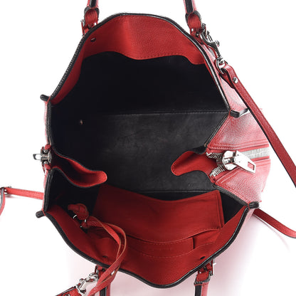 Balenciaga Grained Calfskin Plate Hardware Papier A6 Zip Around Tote Rouge Houx 5 of 16