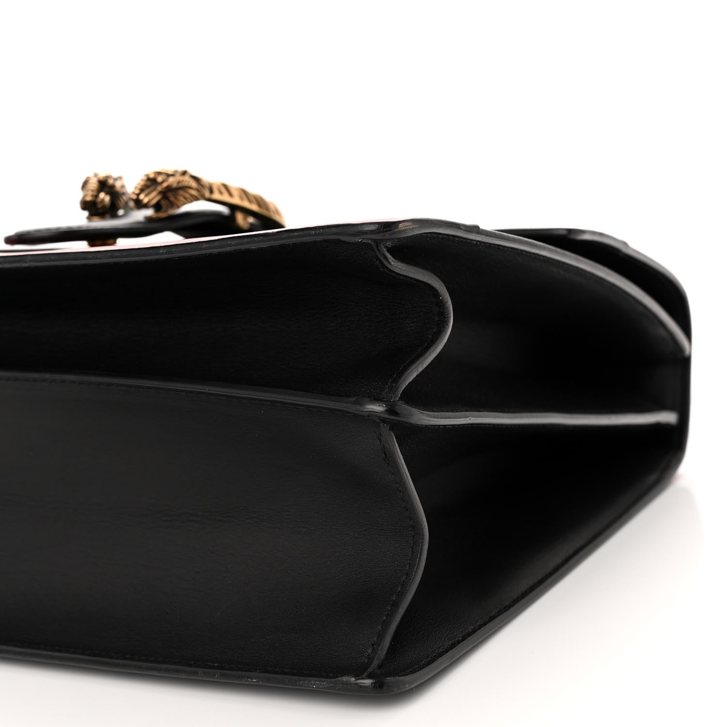 Gucci Calfskin Bamboo Web Large Dionysus Top Handle Bag Black Bright Evergreen Hibiscus Red 10 of 14