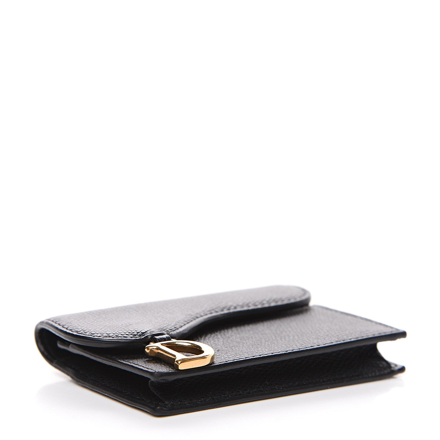 Christian Dior Grained Calfskin Saddle Card Holder Black 3 of 6