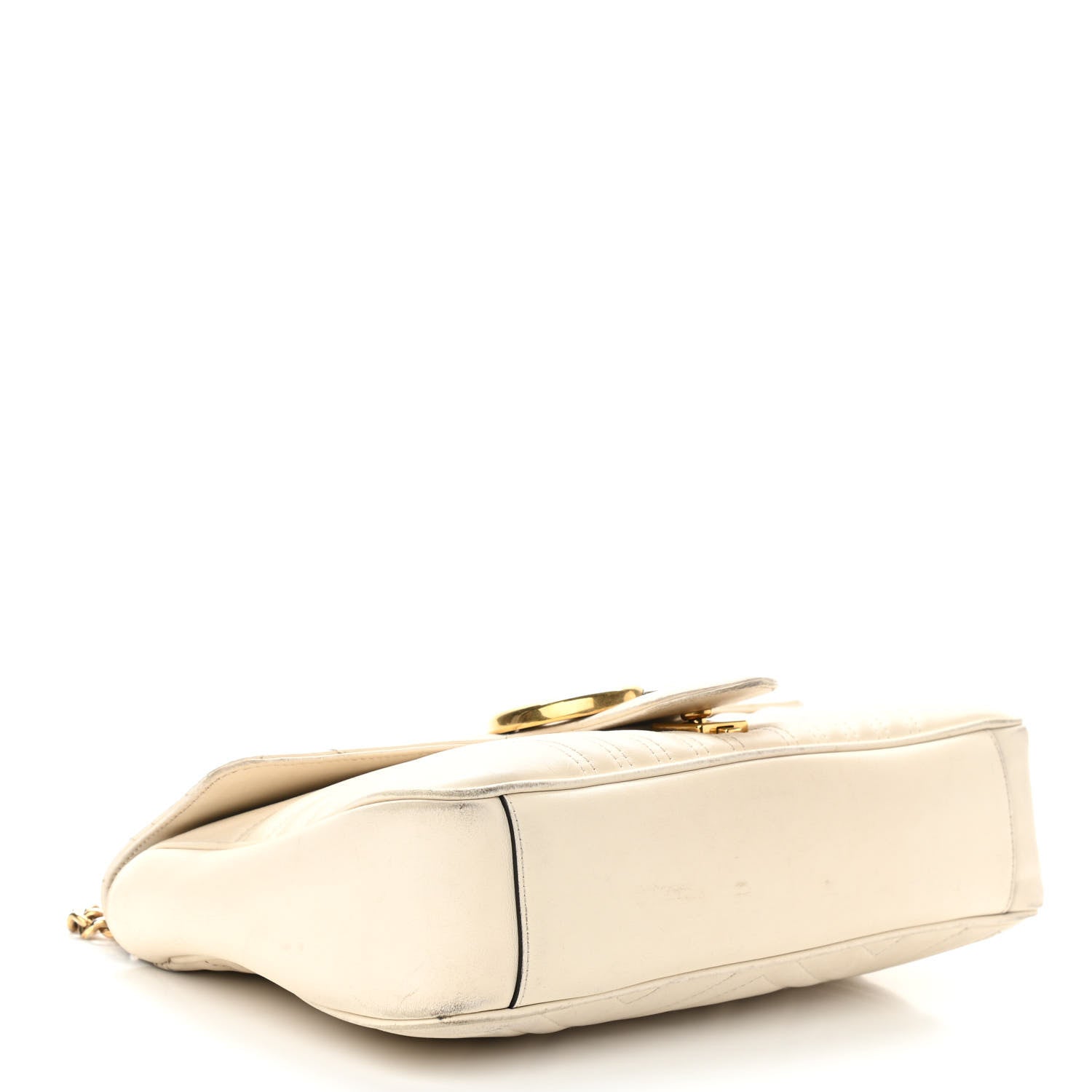 Gucci Calfskin Matelasse Medium GG Marmont Shoulder Bag White 4 of 15