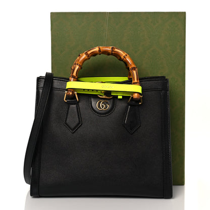 Gucci Calfskin Small Diana Tote Bag Black Yellow Fluo 10 of 10