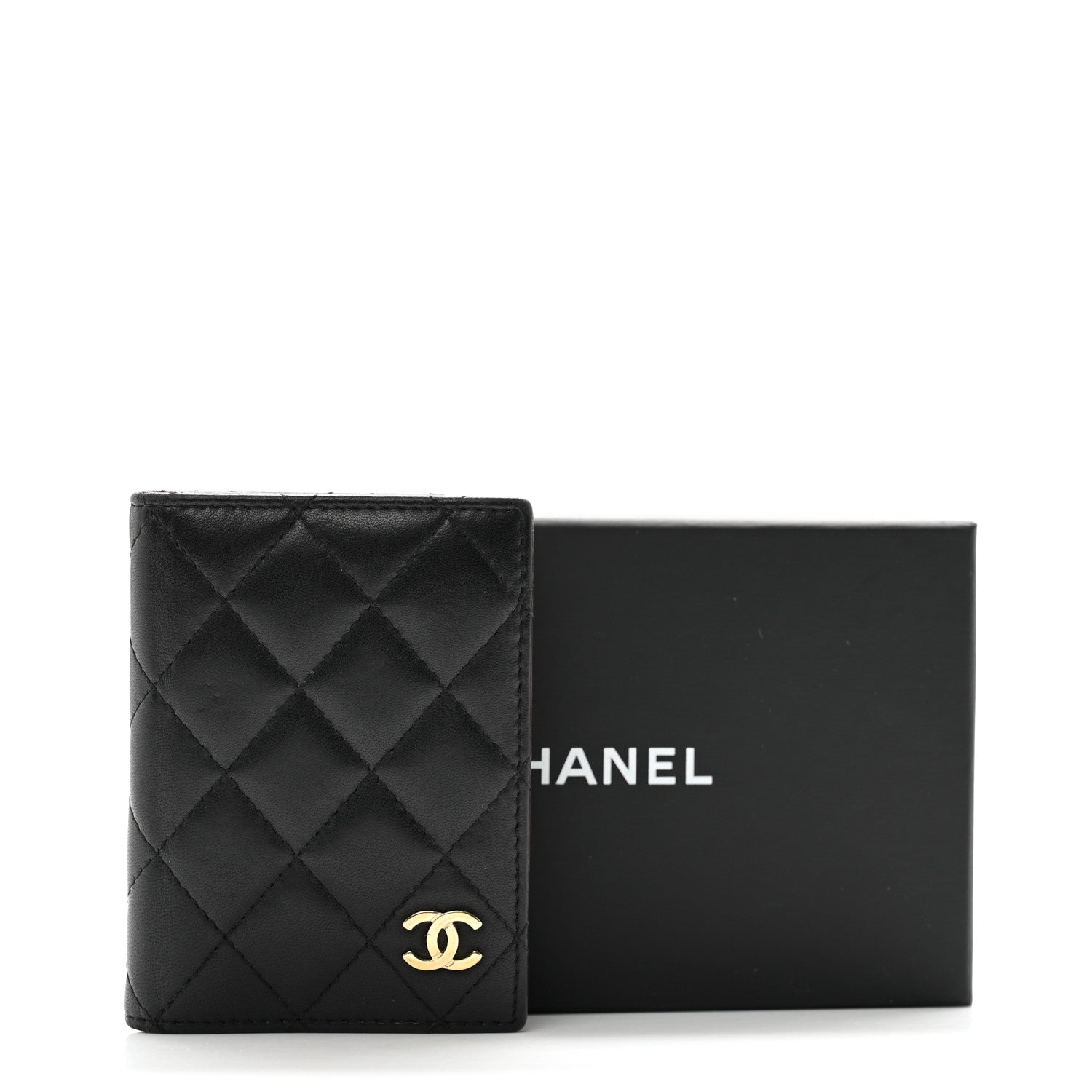 Chanel Lambskin Quilted Card Holder Wallet Black 12 of 12