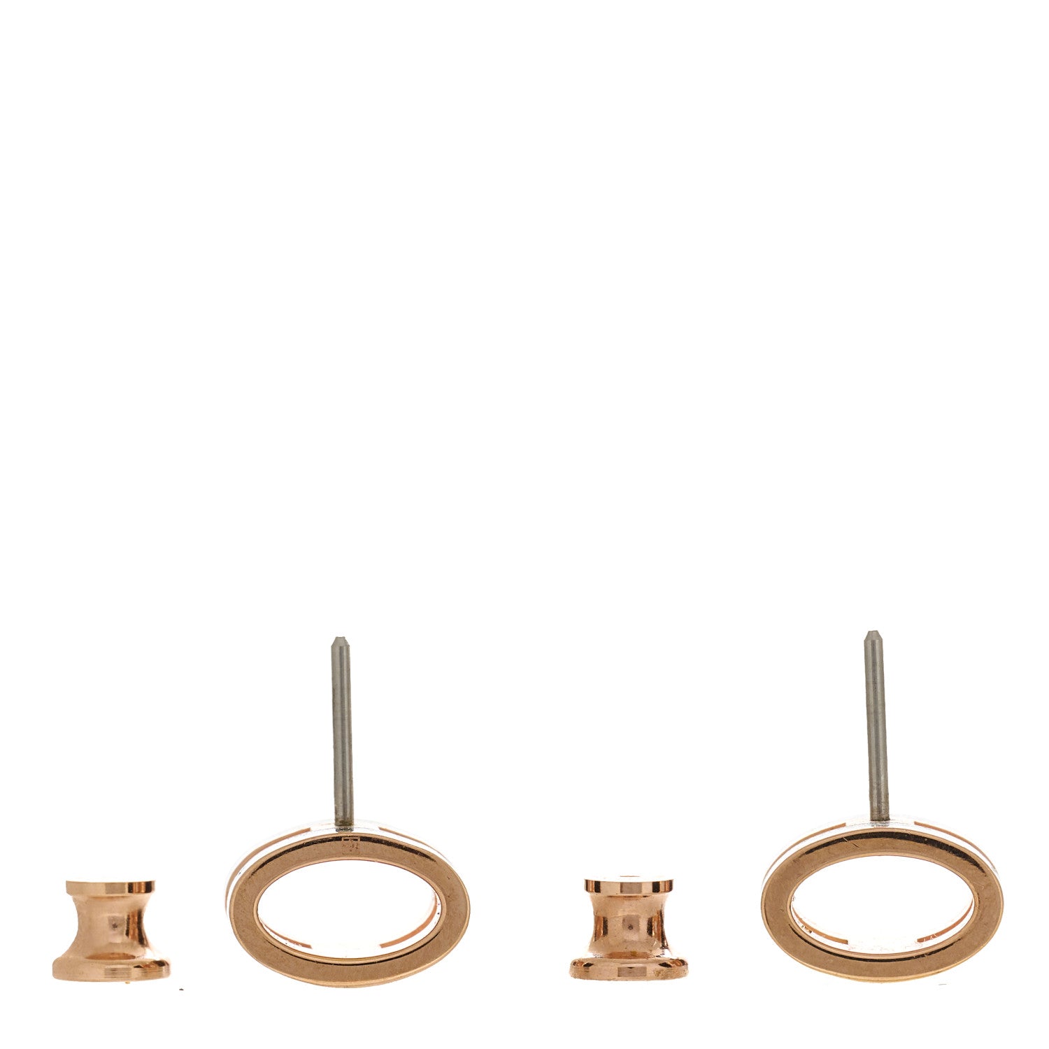 Hermes Rose Gold Lacquered Mini Pop H Earrings Black 3 of 5