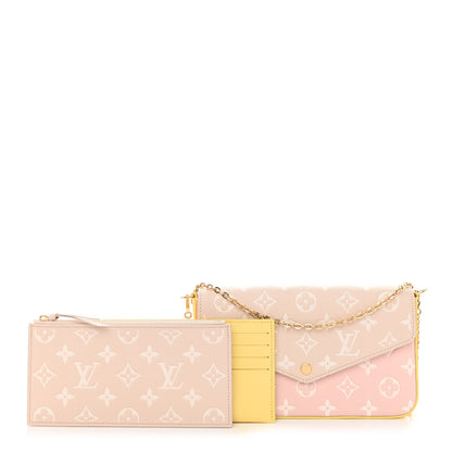 Louis Vuitton Empreinte Spring in the City Felicie Pochette Chain Wallet Pink Beige Yellow 1 of 10