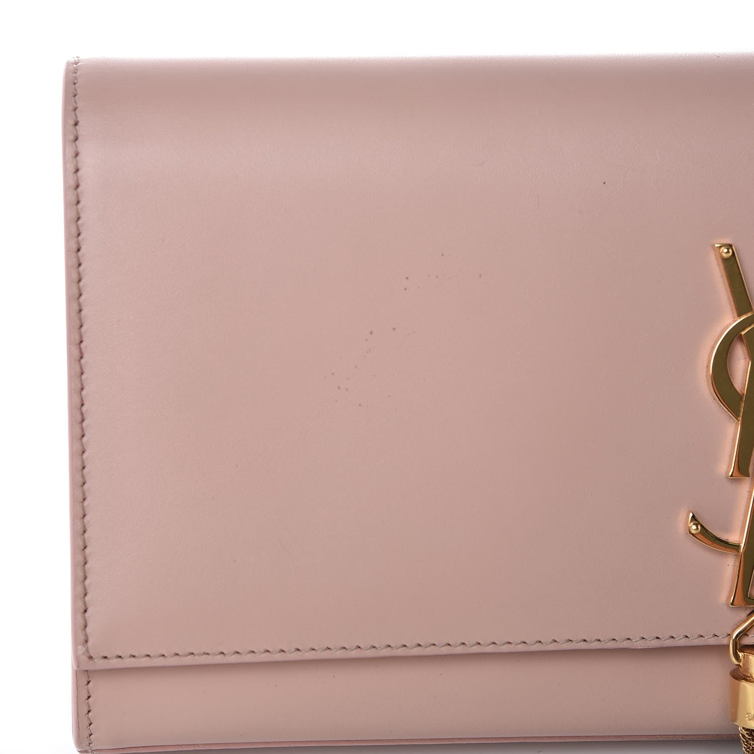 Saint Laurent Calfskin Classic Monogram Tassel Clutch Pale Blush 7 of 10