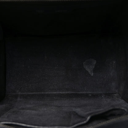Celine Drummed Calfskin Mini Luggage Black 5 of 10
