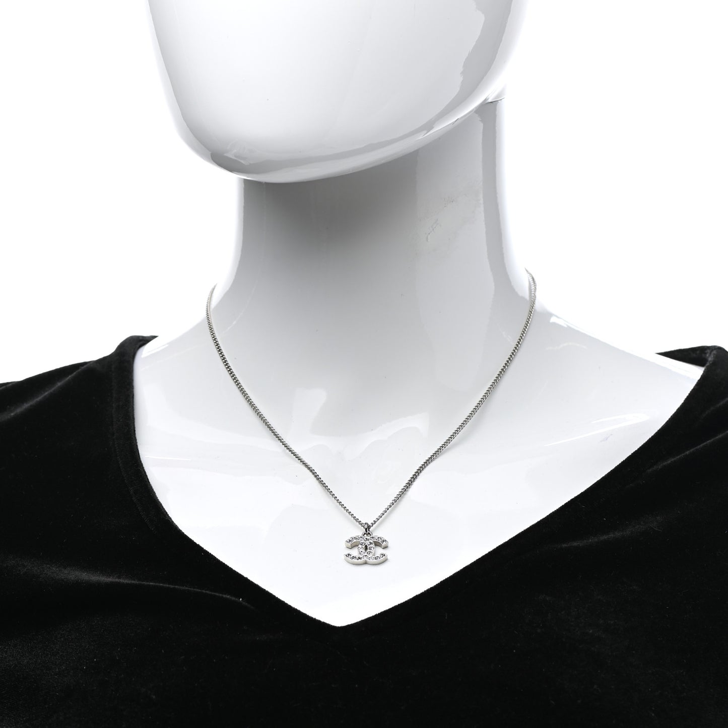 Crystal Timeless CC Necklace Silver