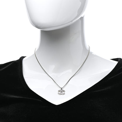 Chanel Crystal Timeless CC Necklace Silver 2 of 5