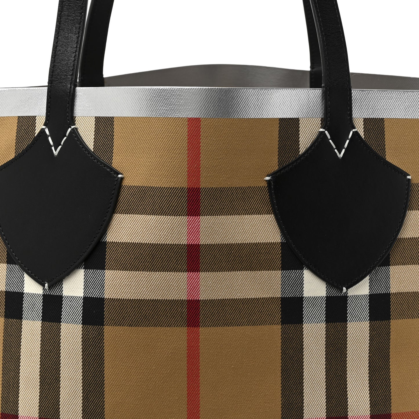 Vintage Check XL The Giant Reversible Tote Black Silver
