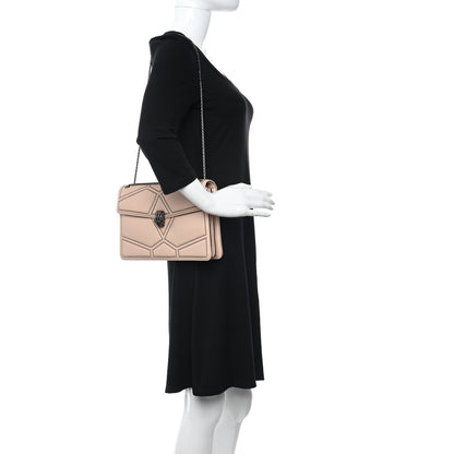 Bulgari Calfskin Studded Serpenti Forever Crossbody Bag Beige 2 of 9