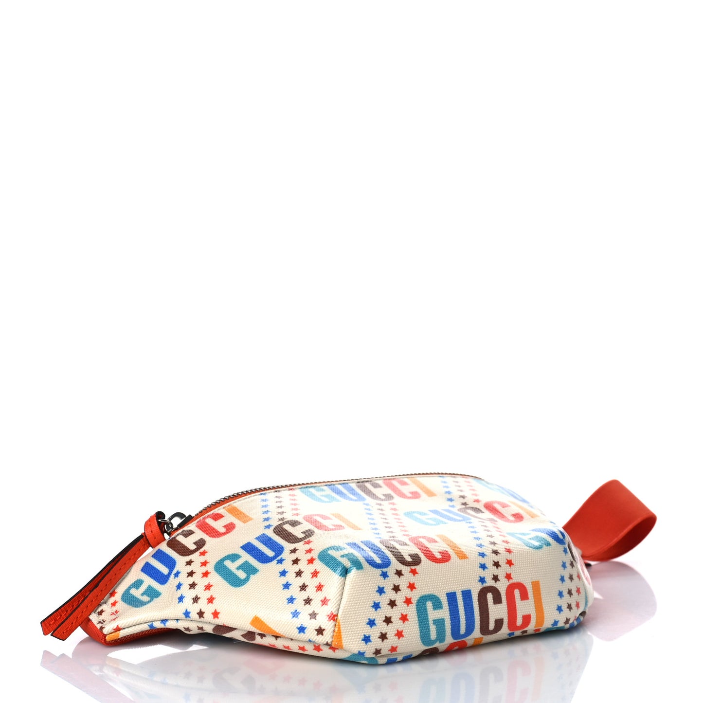 Coated Canvas Logo Star Print Childrens Belt Bag Beige Multicolor Vibrant Orange