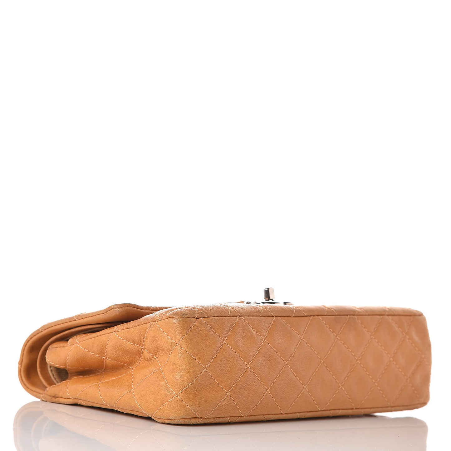 Glazed Lambskin Quilted Medium Bijoux Chain Double Flap Mango