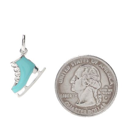Tiffany Sterling Silver Enamel Ice Skate Charm Blue 2 of 4