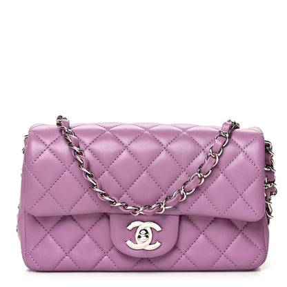 Chanel Lambskin Quilted Mini Rectangular Flap Purple 1 of 12