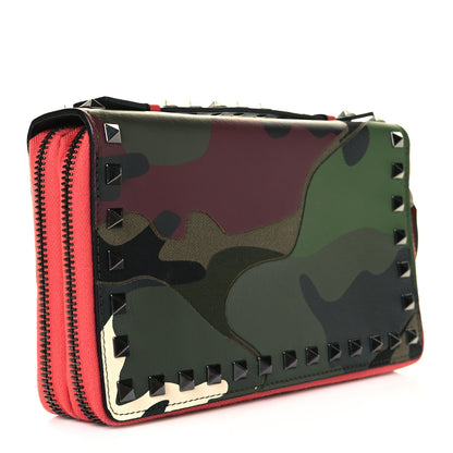Valentino Garavani Nappa Canvas Camouflage Rockstud Top Handle Travel Wallet Multicolor 4 of 9