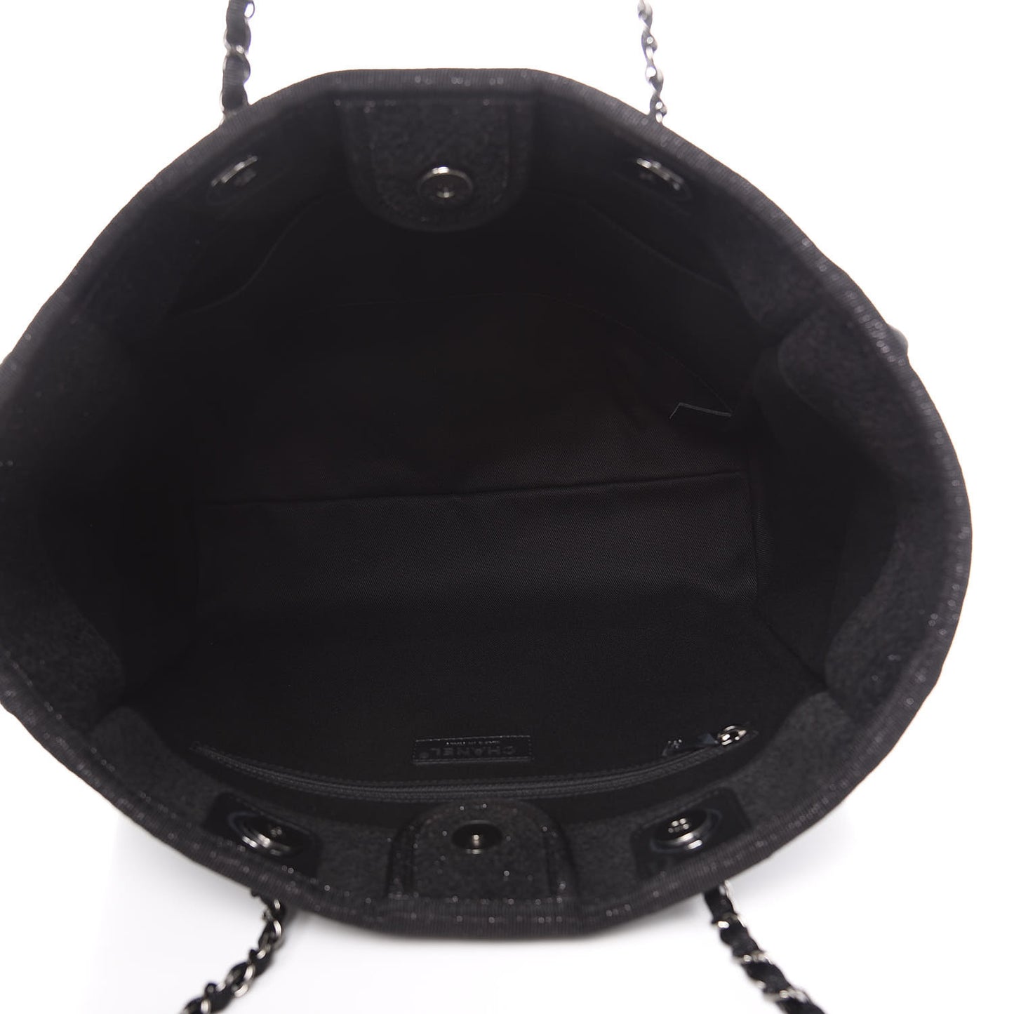 Lurex Boucle Small Deauville Tote Black