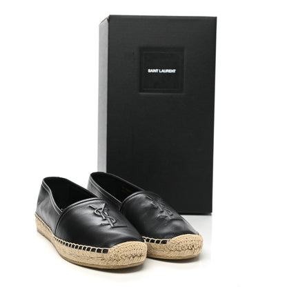 Saint Laurent Lambskin Monogram Espadrilles 38.5 Black 9 of 9