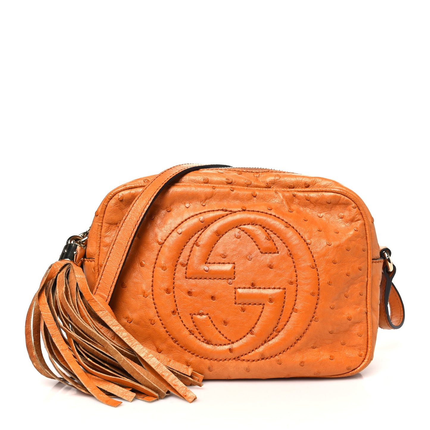 Ostrich Small Soho Disco Bag Orange