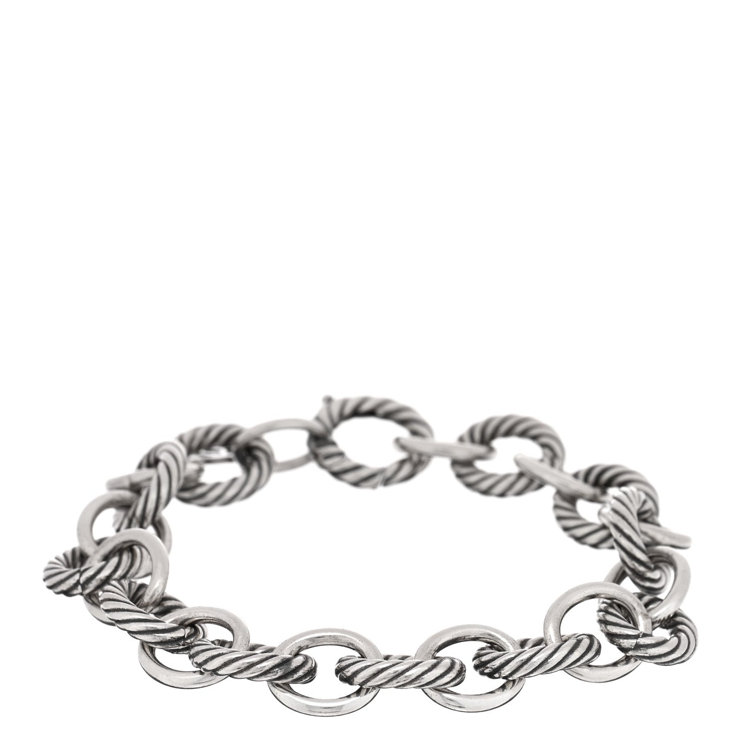 David Yurman Sterling Silver 10mm Medium Oval Link Bracelet 1 of 3