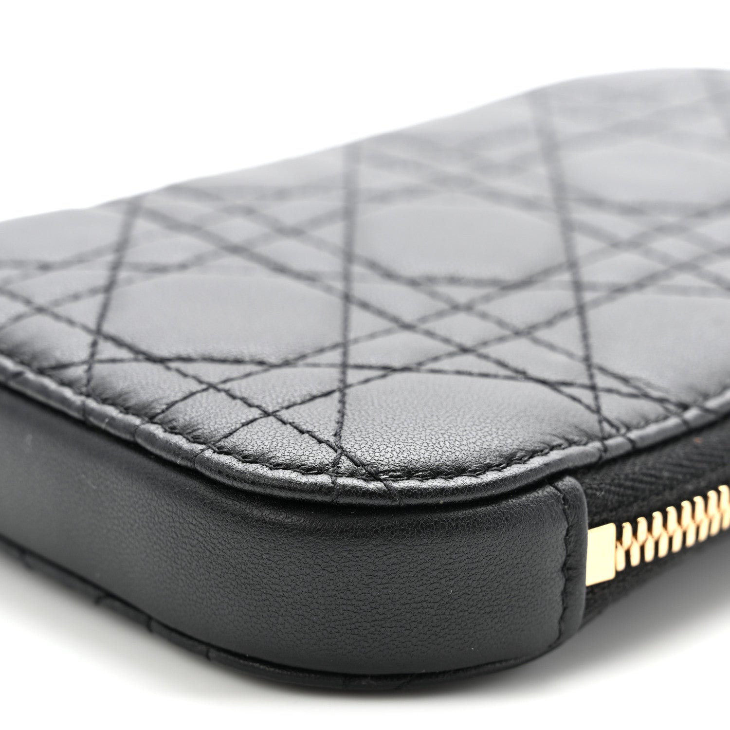 Christian Dior Lambskin Cannage Lady Dior Phone Holder Black 9 of 11