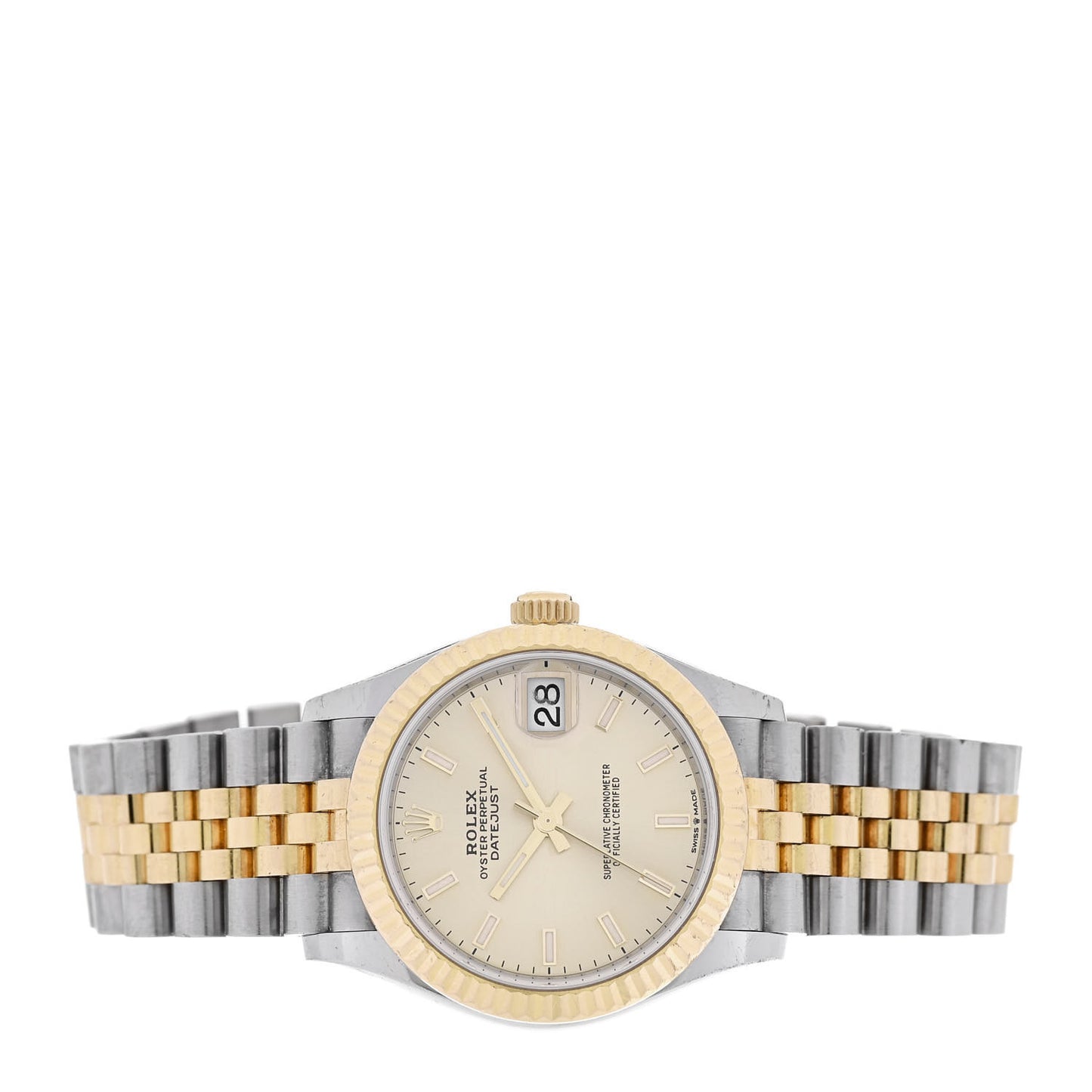 Stainless Steel 18K Yellow Gold 31mm Oyster Perpetual Datejust Watch Champagne 278273