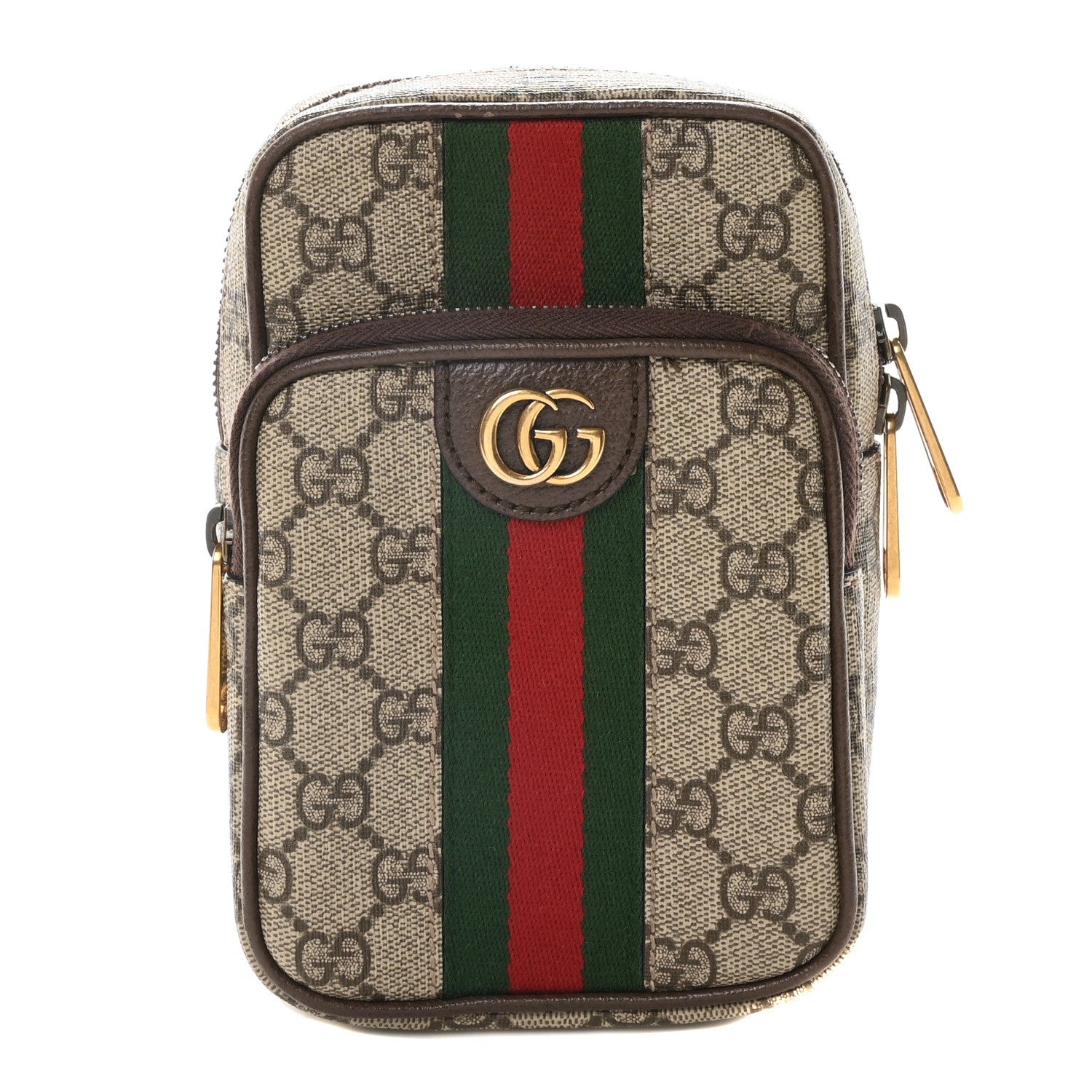 Gucci GG Supreme Monogram Web Mini Ophidia Messenger Brown 1 of 10