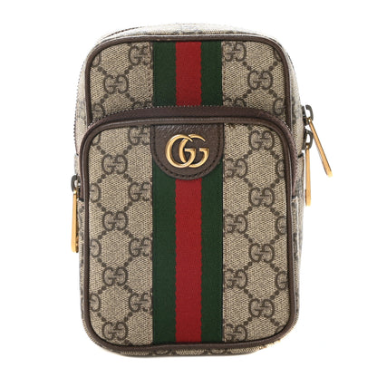 Gucci GG Supreme Monogram Web Mini Ophidia Messenger Brown 1 of 10