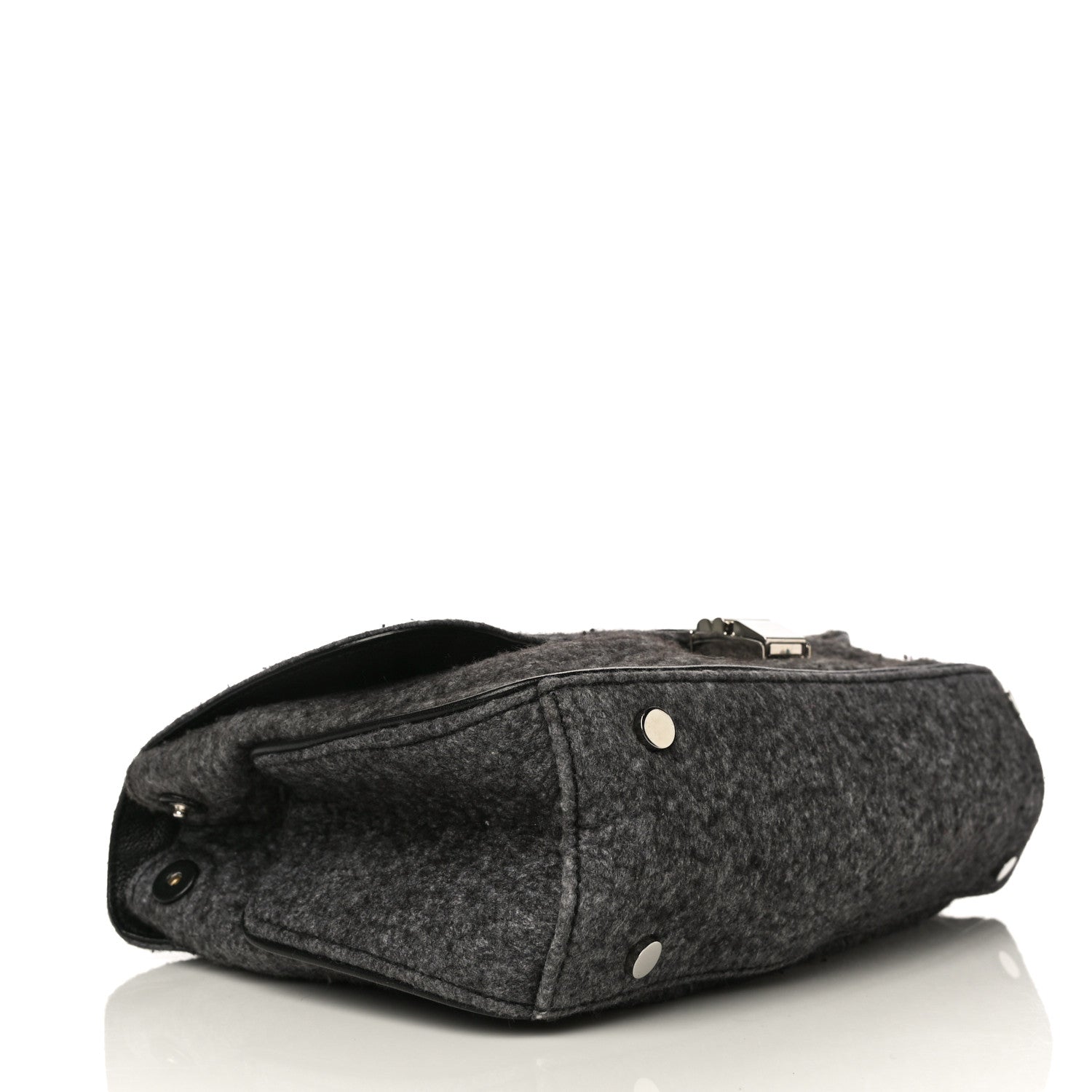 Proenza Schouler Melange Felted Wool Crossbody Bag Charcoal Black 8 of 9