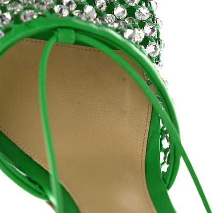 Bottega Veneta Mesh Nappa Crystal Embellished Sparkle Stretch Ankle Tie Sandals 41 Parakeet 8 of 15