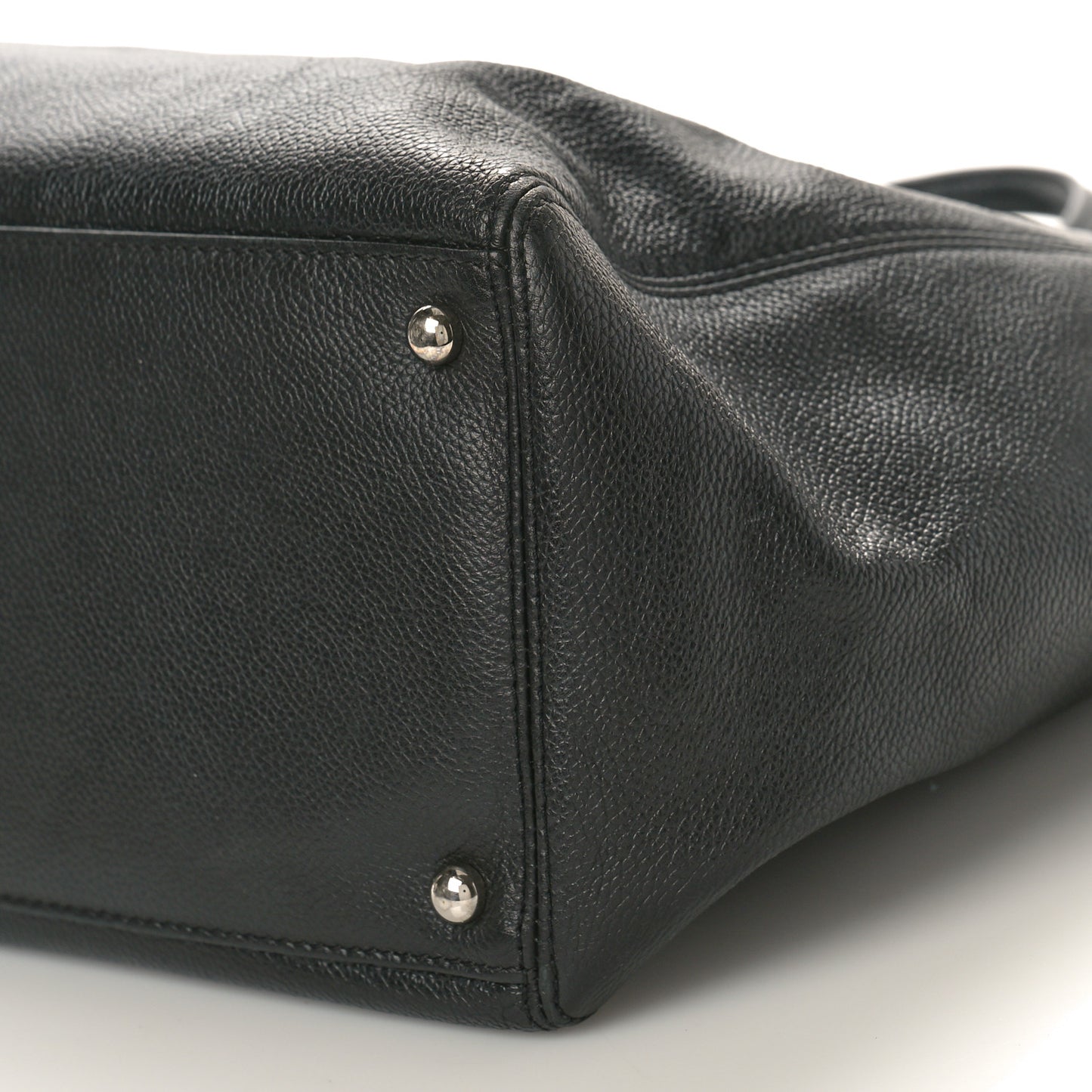 Calfskin Cerf Executive Shopper Tote Black