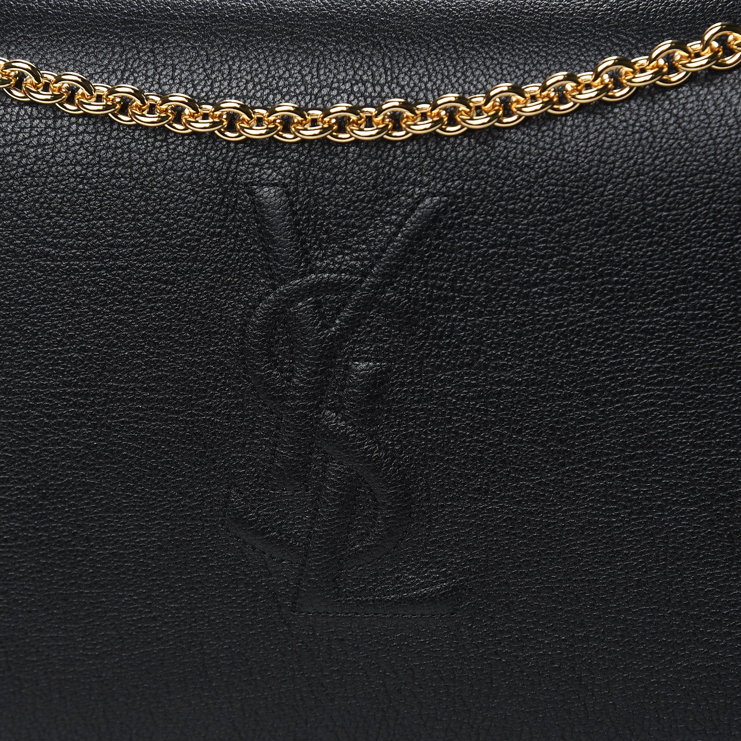 Saint Laurent Calfskin Monogram Belle de Jour Chain Clutch Black 10 of 11