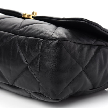 Chanel Goatskin Quilted Maxi Chanel 19 Flap Black 9 of 9