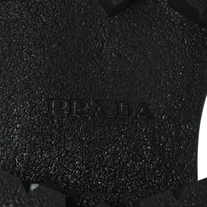 Prada Spazzolato Rois Nylon Metal Triangle Logo Monolith Pouch Pocket 55mm Boots 41 Black 7 of 9