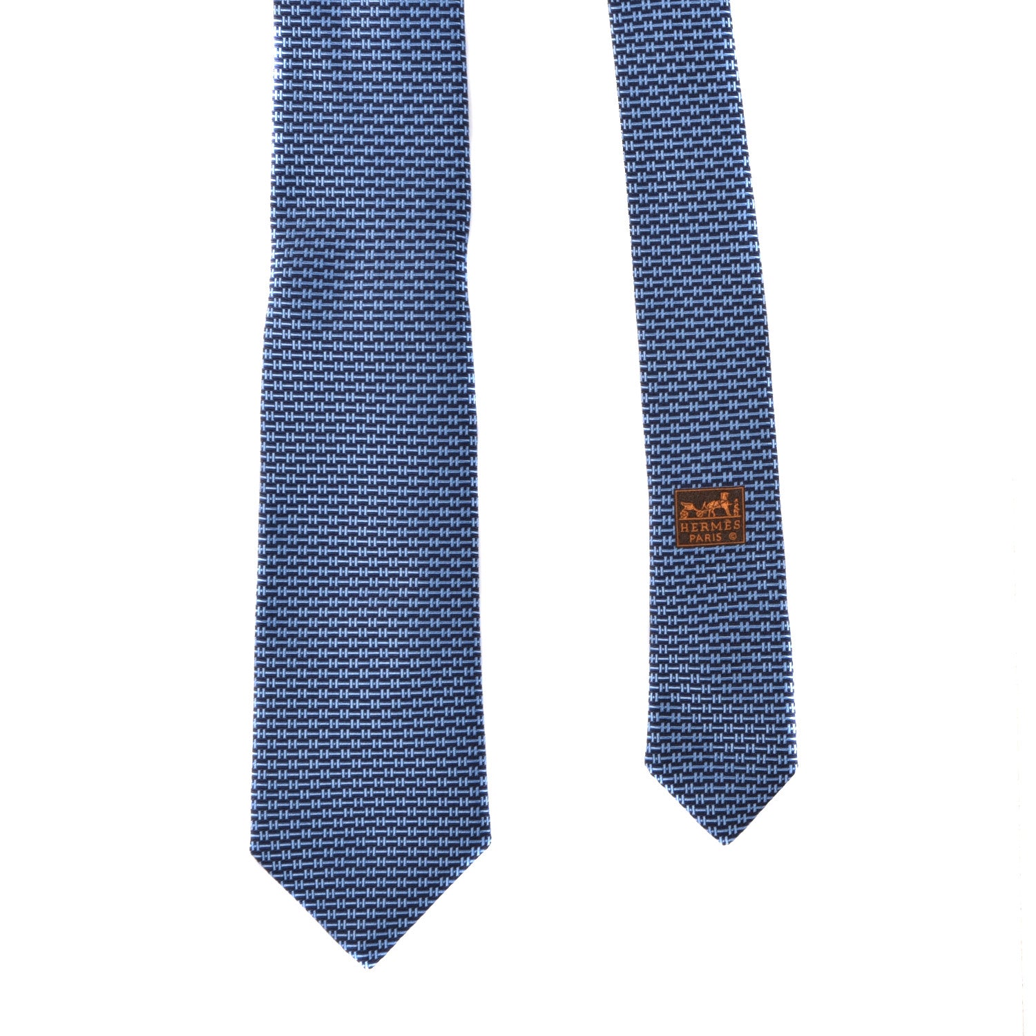 Hermes Silk Mens H Grrrrr ! 7 Neck Tie Marine Ciel 1 of 5