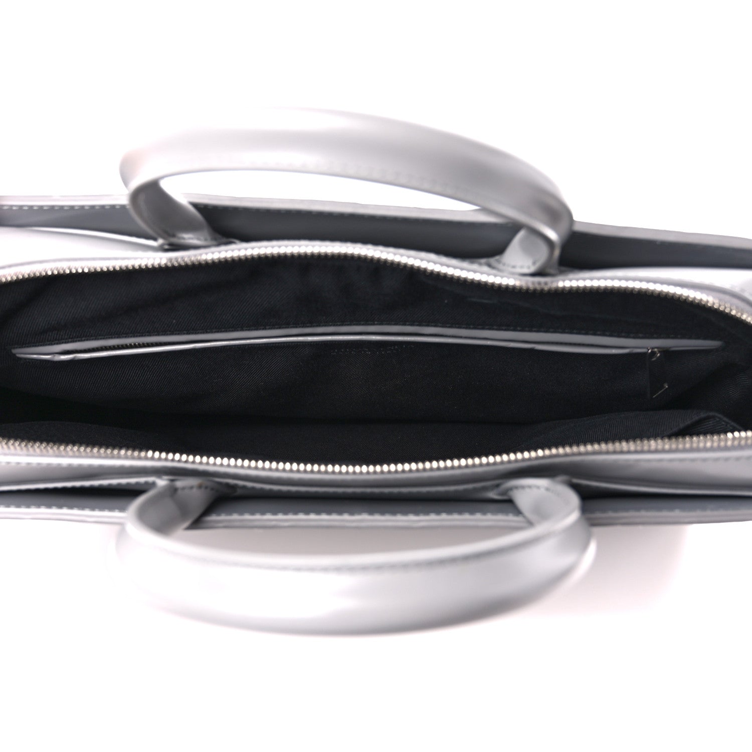 Bottega Veneta Shiny Calfskin Intrecciato Frame Briefcase Concrete 6 of 14