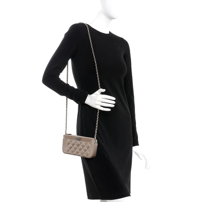 Chanel Metallic Caviar Quilted Small Boy Clutch With Chain Copper 2 of 10