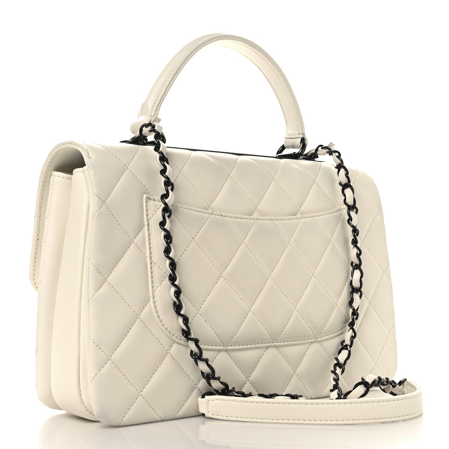 Chanel Lambskin Quilted Medium Trendy CC Dual Handle Flap Bag White 3 of 12