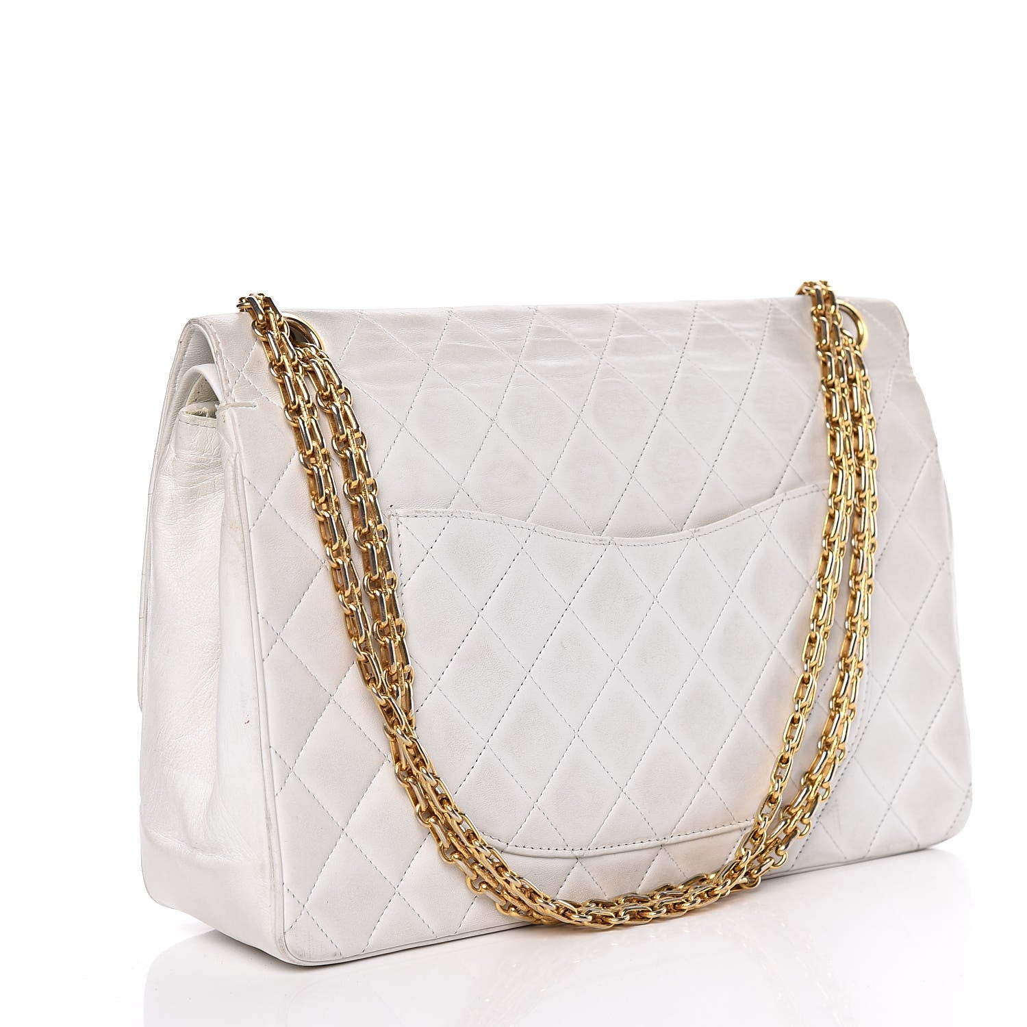 Chanel Lambskin Quilted Medium Double Flap White 3 of 27