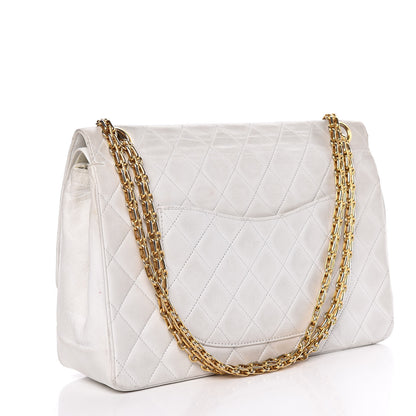 Chanel Lambskin Quilted Medium Double Flap White 3 of 27