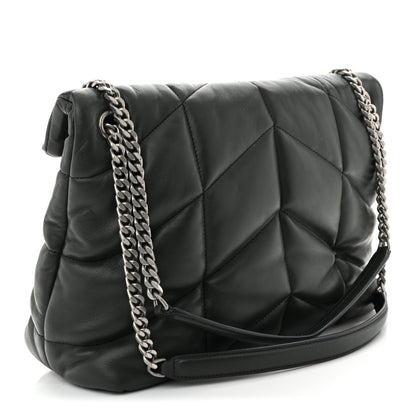 Saint Laurent Lambskin Quilted Medium Loulou Puffer Monogram Chain Satchel Seaweed 3 of 10