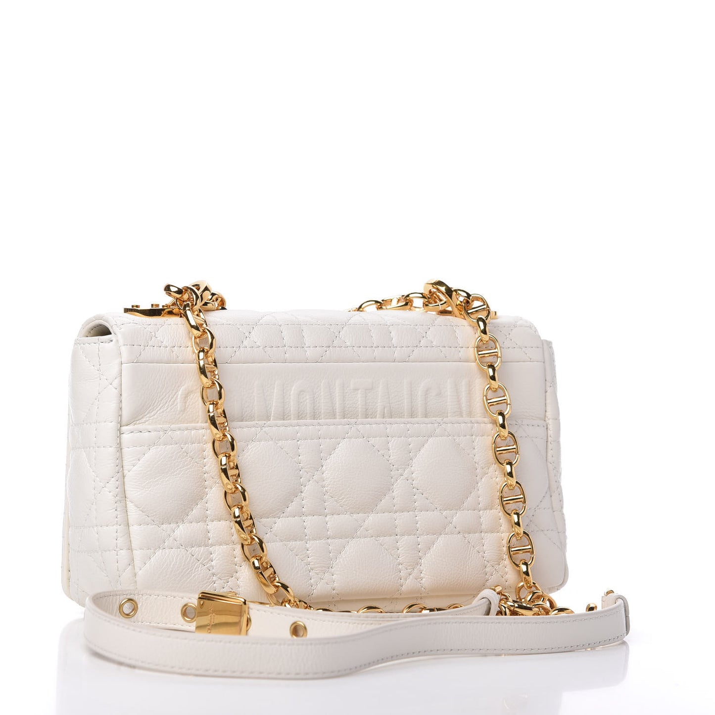 Lambskin Cannage Small Caro Bag White