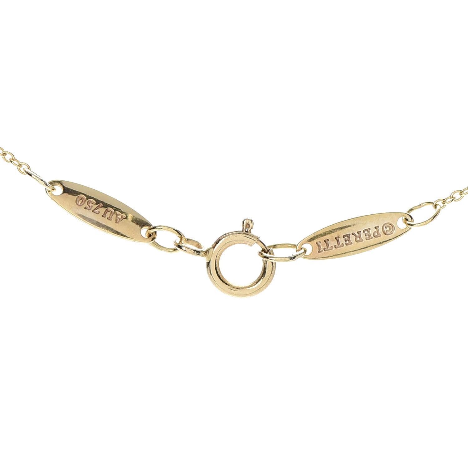 Tiffany 18K Yellow Gold Turquoise Elsa Peretti 1 Carat Pendant Necklace 5 of 5
