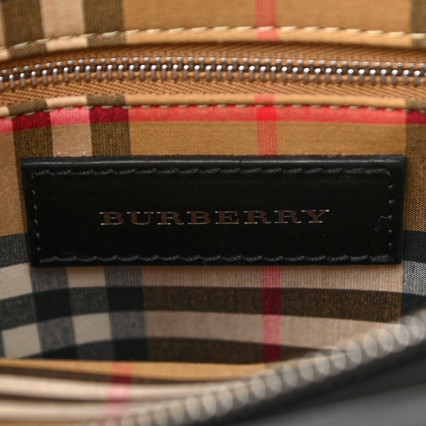 Derby Calfskin Vintage Check Medium Banner Tote Black
