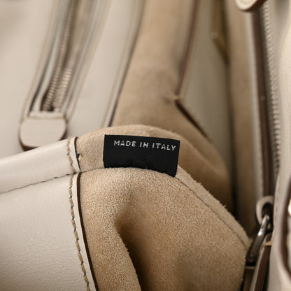 Prada City Calf Small Hand Stitched Galleria Double Zip Tote White 7 of 17