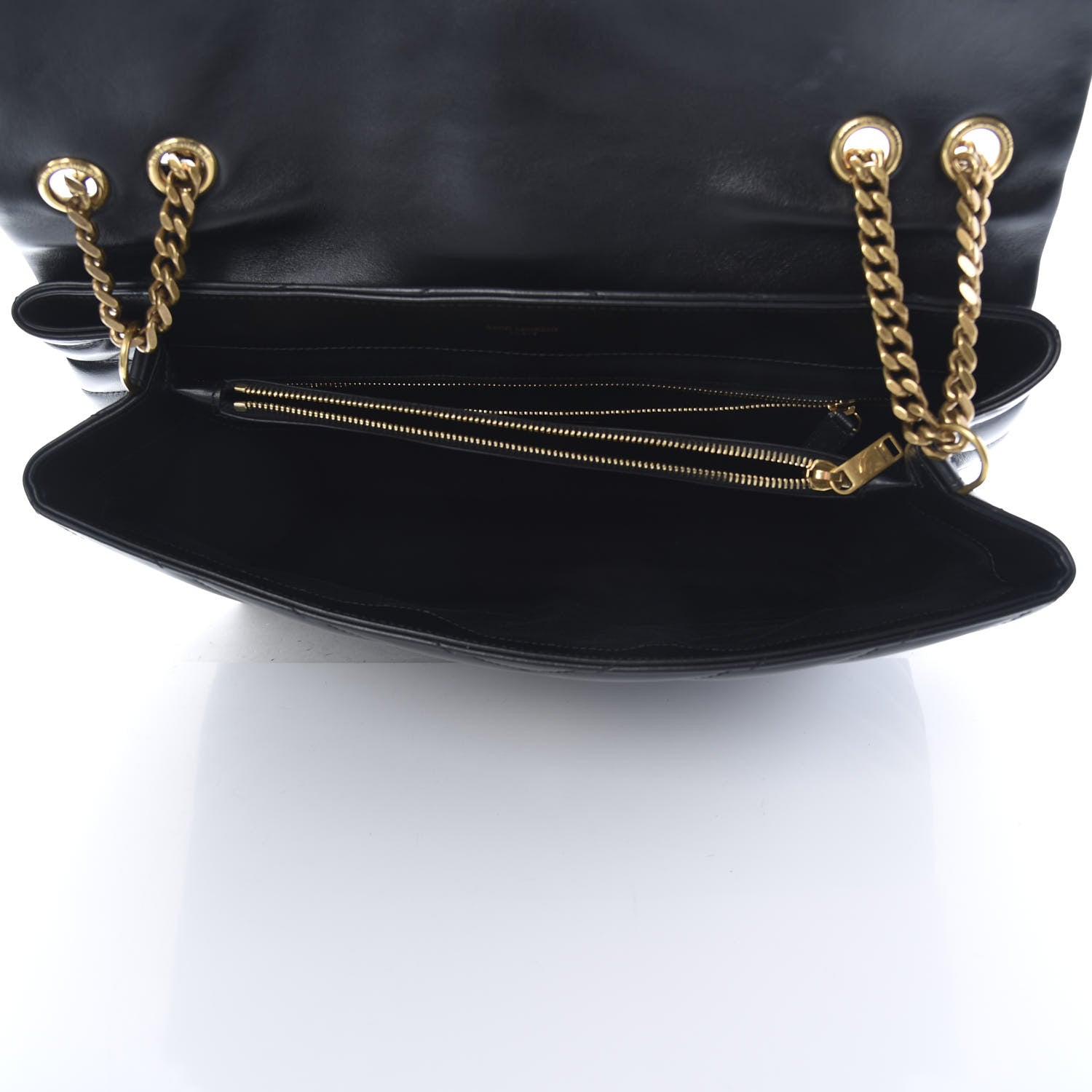 Saint Laurent Calfskin Y Quilted Monogram Large Loulou Chain Satchel Black 5 of 11