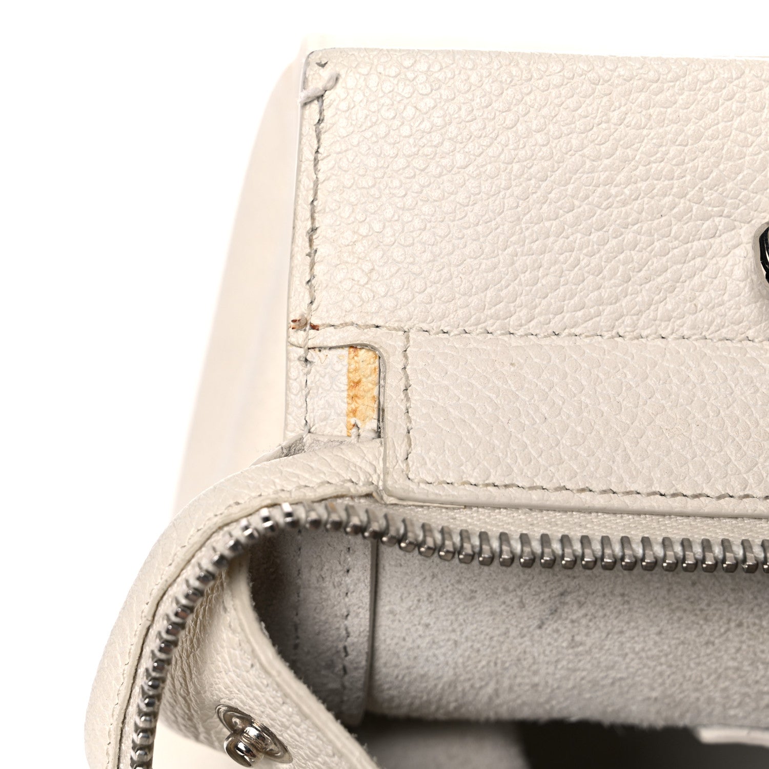 Saint Laurent Grained Calfskin Small Rive Gauche White 17 of 35