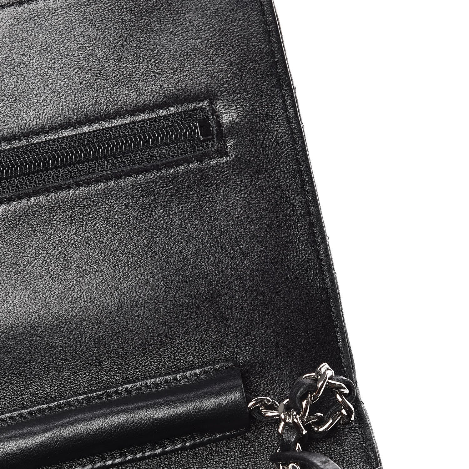 Chanel Lambskin Quilted Wallet On Chain WOC Black 18 of 18
