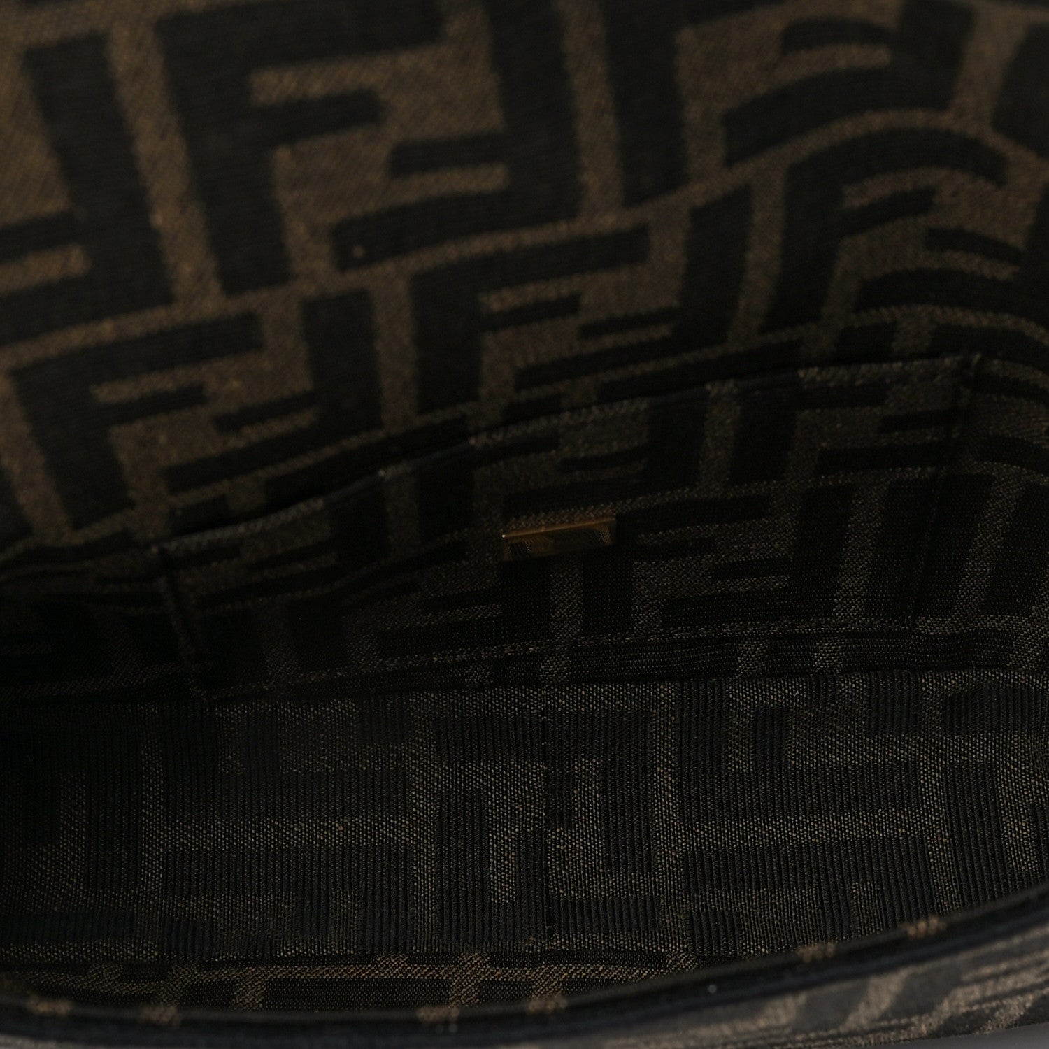 Fendi Fabric Jacquard FF 1974 Mini Baguette Tobacco Moro Black 5 of 7