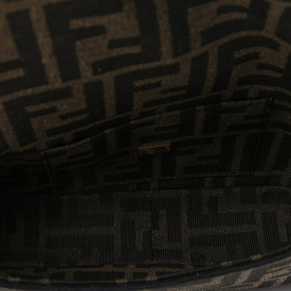 Fendi Fabric Jacquard FF 1974 Mini Baguette Tobacco Moro Black 5 of 7