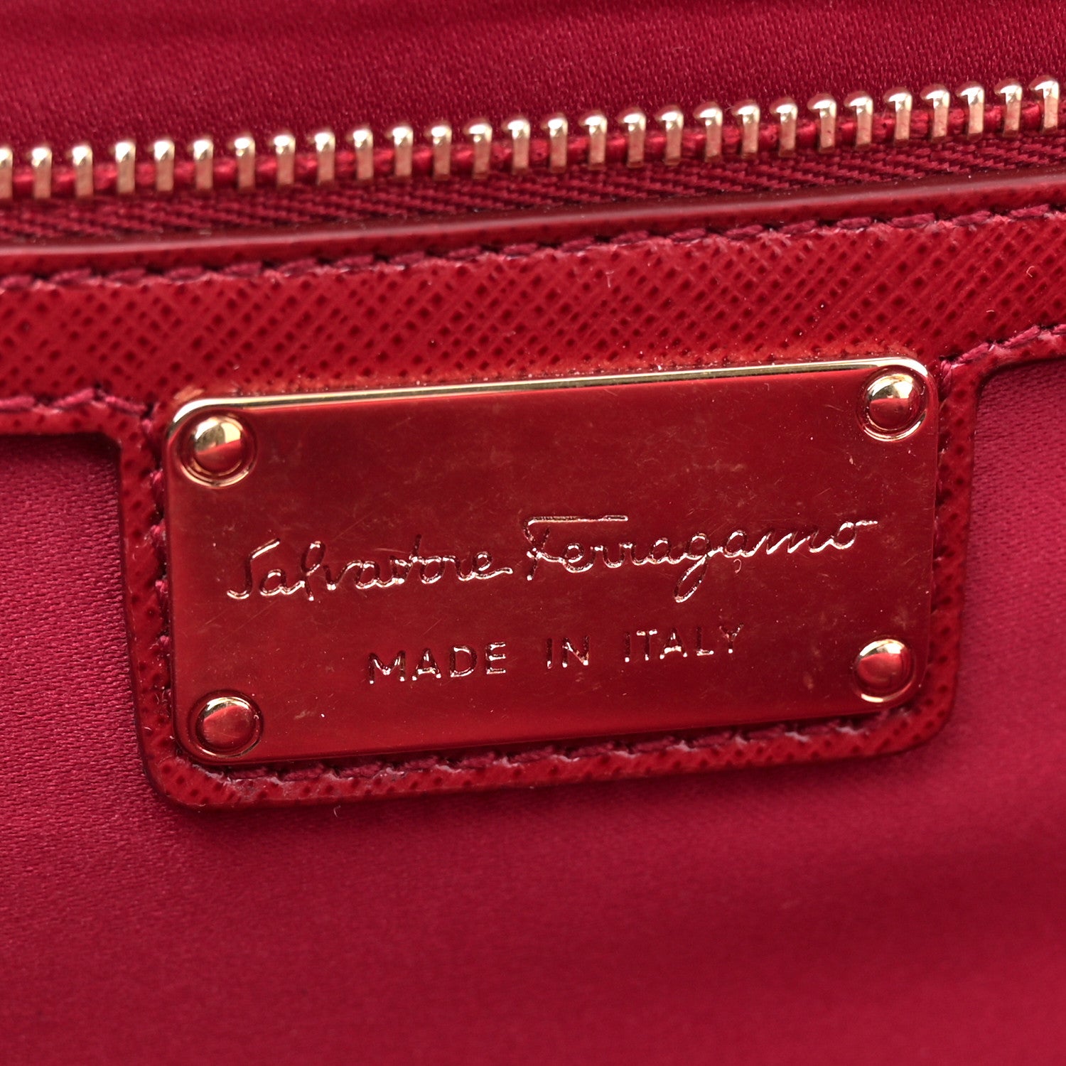 Salvatore Ferragamo Hammered Calfskin Vara Bow Chain Crossbody Red 6 of 11